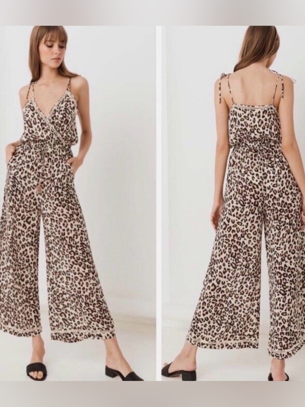 SPELL & THE GYPSY - Bodhi Leopard Wide Leg Jumpsuit Size XS
